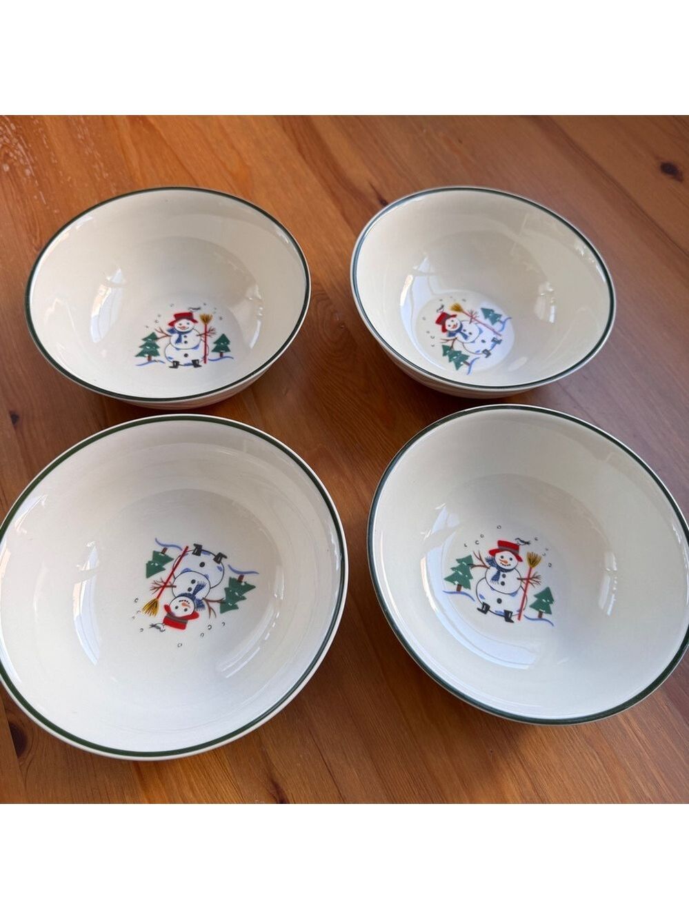 Pfaltzgraff snow villlage salad bowls